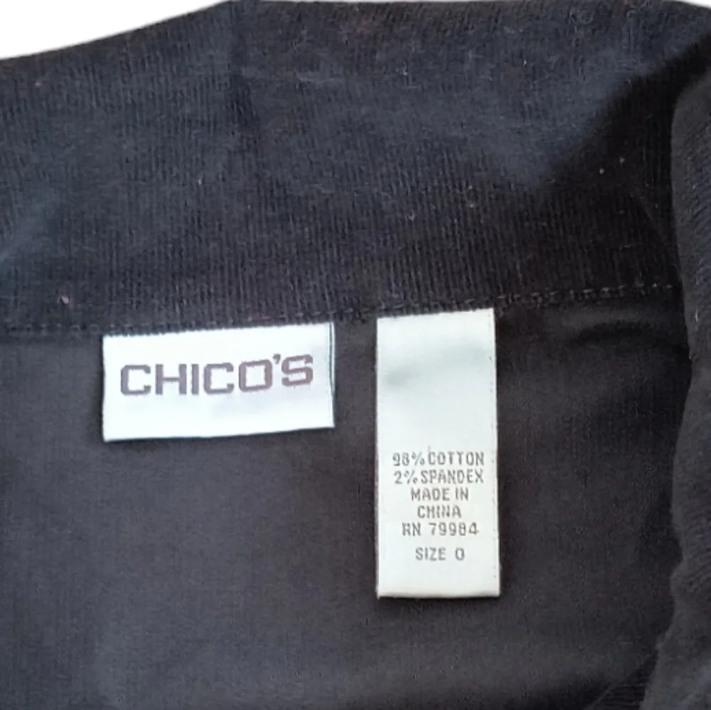 Chico's Black Corduroy Blazer/Jacket Size 0 (US Size S)